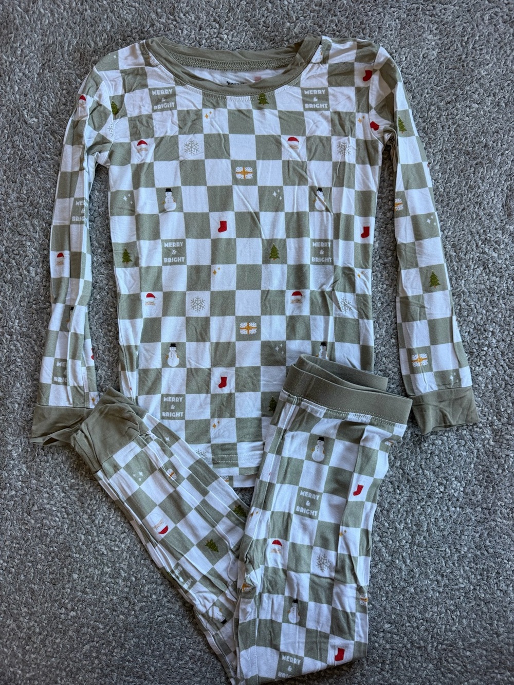 Dream Big Little Christmas Checkers Bamboo PJ Set